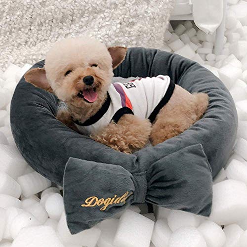 CUTELOVE Cama Gato, Camas para Perros Redonda Suave Sofá de Felpa, Lecho Ovalado de Cueva de Anidación Adecuado para Gatos y Perros Pequeños y Medianos,L