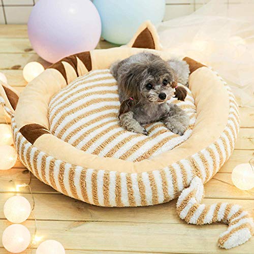 CUTELOVE Cama Gato, Camas para Perros Redonda Suave Sofá de Felpa, Lecho Ovalado de Cueva de Anidación Adecuado para Gatos y Perros Pequeños y Medianos,L