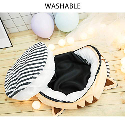 CUTELOVE Cama Gato, Camas para Perros Redonda Suave Sofá de Felpa, Lecho Ovalado de Cueva de Anidación Adecuado para Gatos y Perros Pequeños y Medianos,L