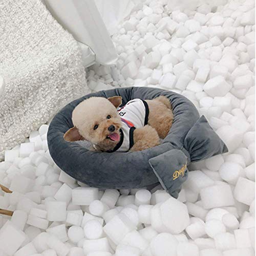 CUTELOVE Cama Gato, Camas para Perros Redonda Suave Sofá de Felpa, Lecho Ovalado de Cueva de Anidación Adecuado para Gatos y Perros Pequeños y Medianos,L