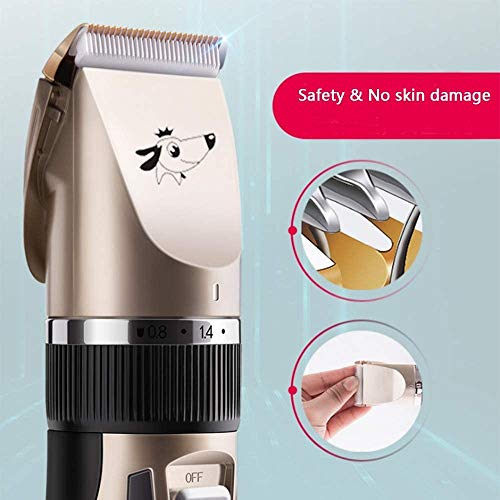 CVXCVCBCG Adecuado for Perros Recargables preparación del Pelo Clippers Herramienta del Kit del Condensador de Ajuste del Pelo del Animal doméstico de Afeitar Profesional inalámbrico USB