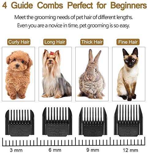 CVXCVCBCG Mascota máquina de Afeitar de bajo Ruido 5 Velocidad del Condensador de Ajuste del Pelo de Animal preparación del Pelo Clippers Kit de Juego Completo for Perros y Gatos Otras Mascotas