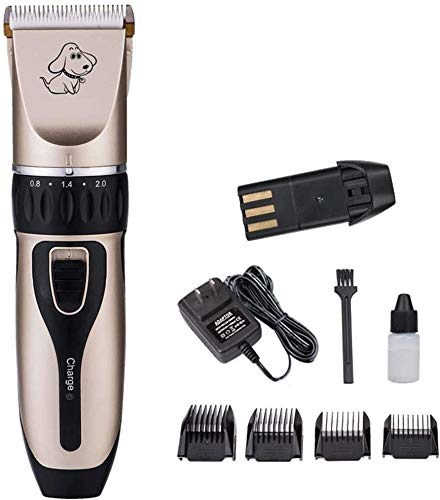 CVXCVCBCG Mascota máquina de Afeitar de bajo Ruido 5 Velocidad del Condensador de Ajuste del Pelo de Animal preparación del Pelo Clippers Kit de Juego Completo for Perros y Gatos Otras Mascotas