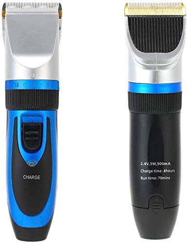 CVXCVCBCG Profesional de bajo Ruido de la Herramienta de Recorte eléctrico sin Cuerda Recargable Set Blue Pet Grooming Clippers con 4 guías sobre Peine for Perro Gato Conejo