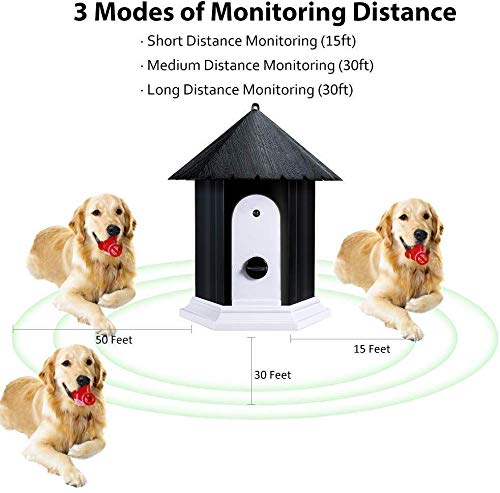 CYWEB Ultrasónico Dispositivo Antiladridos Automático Disuasorio de Corteza para Perro, Dispositivo de Control de ladrido Collar, Seguro y Inofensivo para Perros