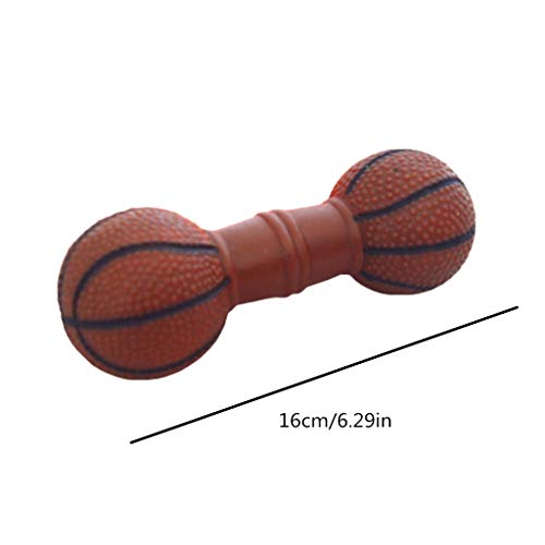 Da. WA 1 pcs creativo diseño de mancuernas de baloncesto sonido juguete de goma perro para morder/jugar Toy Suministros para mascotas (color al azar)