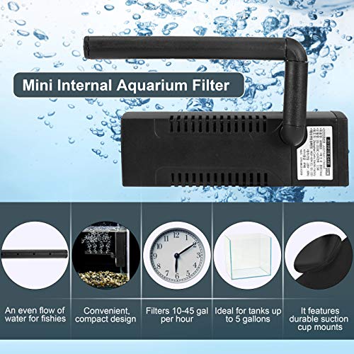 DADYPET Pecera,Mini Pecera y Acuarios,3.6L Marina Kit de Acuario con Iluminación LED Bomba Sumergible