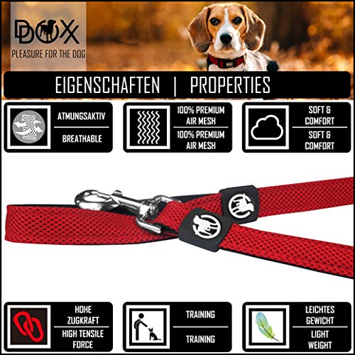 DDOXX Correa Perro Air Mesh, Acolchado, Lazo de Mano, 120 cm | Diferentes Colores & Tamaños | para Perros Pequeño, Mediano y Grande | Accesorios Gato Cachorro | Verde, M