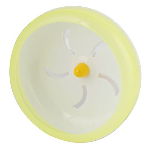 DealMux Animal doméstico plástico Gerbil del hámster de Juguete Juego Soporte de Rueda Titular 18cm Diámetro Amarillo