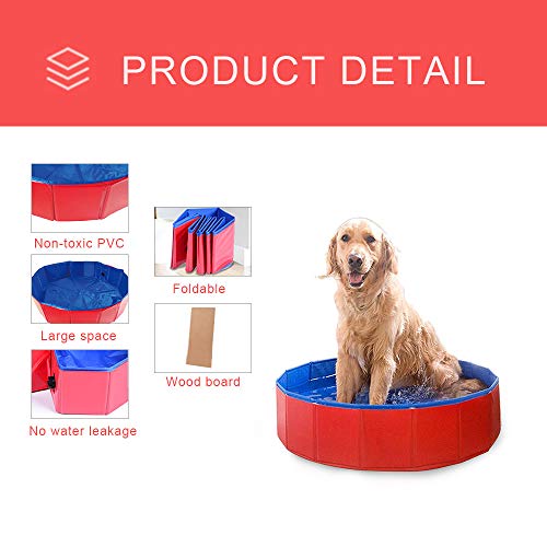 Decdeal Piscina Plegable para Perros Gatos Bañera Baño Portátil para Mascotas Pequeños Medianos y Grandes para Limpiar Jugar al Aire Libre