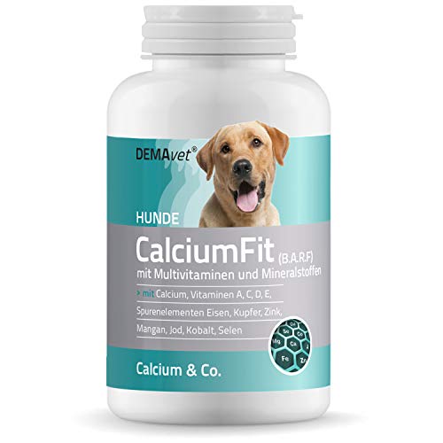 DEMAvet® CalciumFit Barf Vitaminas Suplementos alimenticios Perros de Veterinarios desarrolla Spurenelemente, Calcio, Vitamina E, Vitamina D, minerales 120 Pastillas