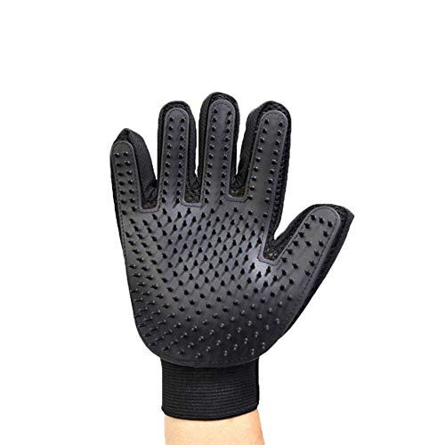 Detazhi 1pc preparación del Animal doméstico Guante Guante Perro Mascota Cepillo del Masaje Mitt 259 Tema Espalda Abierta Zonas Medias de Pelo, Negro (Size : Right Hand)