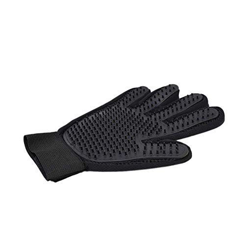 Detazhi 1pc preparación del Animal doméstico Guante Guante Perro Mascota Cepillo del Masaje Mitt 259 Tema Espalda Abierta Zonas Medias de Pelo, Negro (Size : Right Hand)