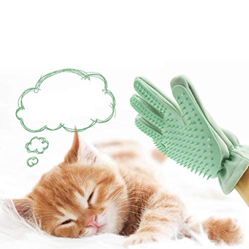 Detazhi Perro del Perro casero Cepillo Guante de Aseo del Gato Guante del Masaje del removedor de Pelo Mitt deShedding Herramientas, 1Pcs (Color: Verde-Izquierda) (Color : Greenright)