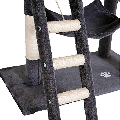 Dibea KB00503 Árbol Rascador para Gatos, 141 cm, de Altura, Escalador Muy Ancho Gris