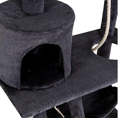 Dibea KB00503 Árbol Rascador para Gatos, 141 cm, de Altura, Escalador Muy Ancho Gris