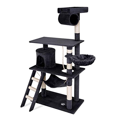 Dibea KB00503 Árbol Rascador para Gatos, 141 cm, de Altura, Escalador Muy Ancho Gris