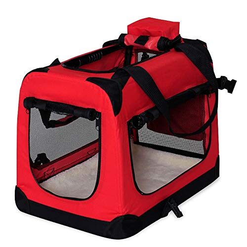 dibea TB10051 Bolsa de Transporte para Perros y Gatos, Rojo, (M) 60x42x44 cm