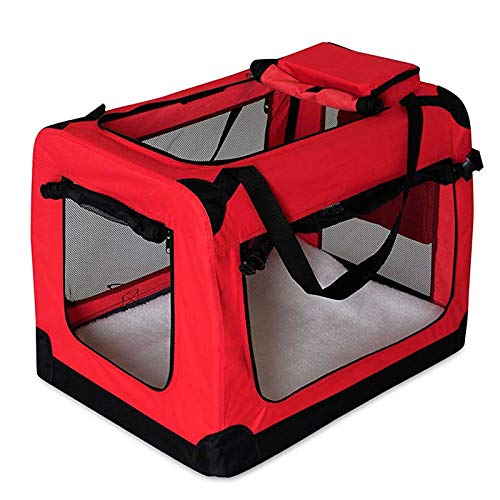 dibea TB10051 Bolsa de Transporte para Perros y Gatos, Rojo, (M) 60x42x44 cm