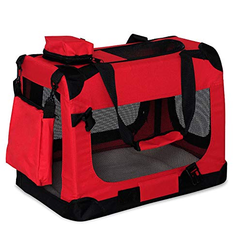 dibea TB10052 Bolsa de Transporte para Perros y Gatos, Rojo, (L) 70x52x50 cm