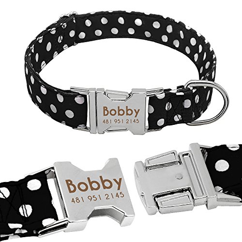 Didog Collar para Perro con Grabado Personalizado, Nailon Suave con Hebilla de liberación rápida de Acero Inoxidable, Collar para Perro con Placa de identificación, para Perros pequeños y medianos