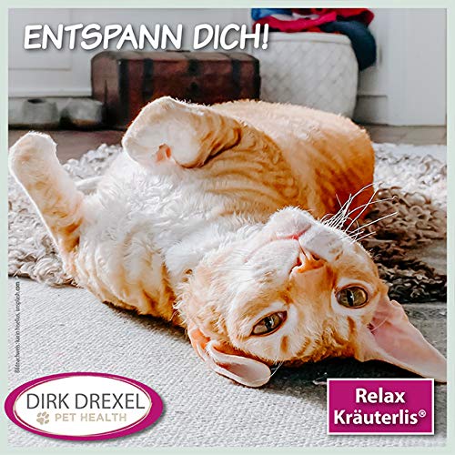 Dirk Drexel Relax Kräuterlis para Gatos 78 g de ansiedad y estrés con Flores de Bach, Tranquilidad Interior, para la armonización