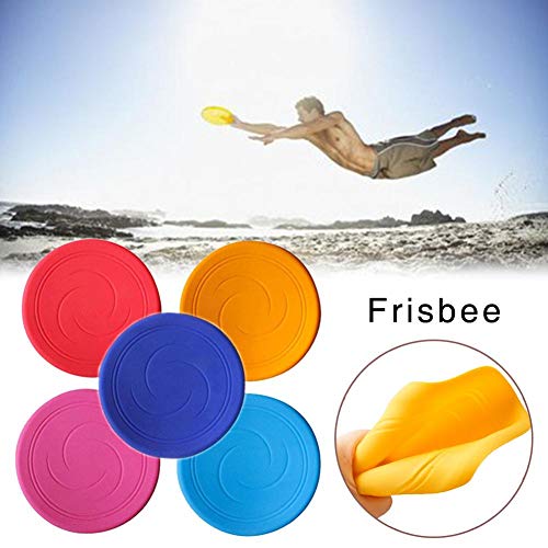 Disco de Vuelo Suave de Frisbee de Silicona de liuxi para Actividades físicas para Padres y niños en la Playa al Aire Libre: Juguete de Disco Volador Duradero de Color Aleatorio