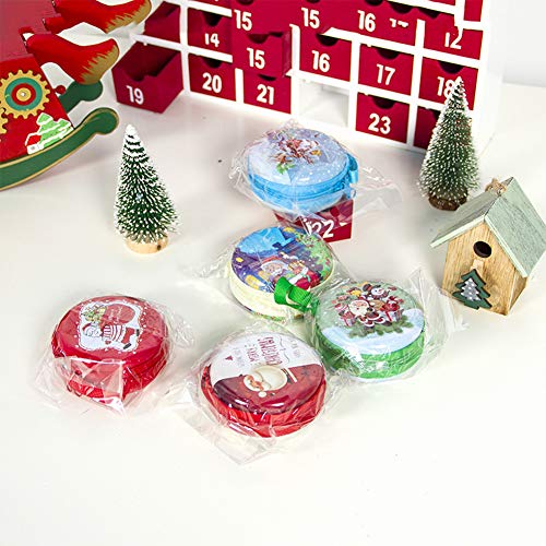 DishyKooker Cute Cartoon Round Candy Coin Box Merry Christmas Santa Earphone Storage Bag D Viejo Rojo casa