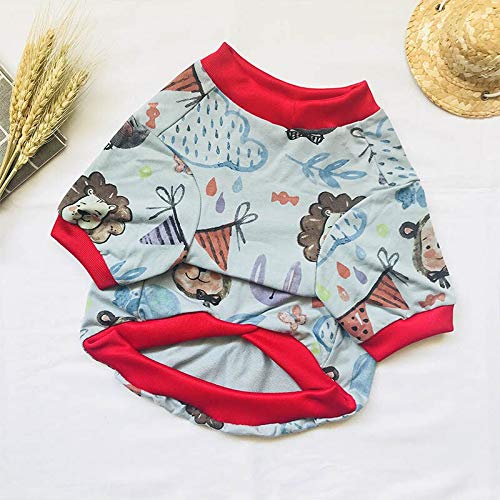 DOGCATMM Perro De Dibujos Animados Chaleco Estampado De León Mascotas Perros Ropa Verano Cachorro Traje De Perro Pug Bulldog Francés Ropa para Perros Pequeños Medianos Camisa