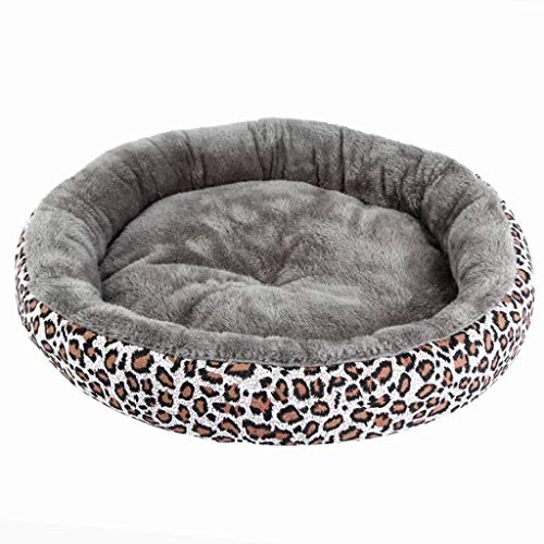 DOGKLDSF Camas Camas para Perros pequeños y medianos Perros cálidos de Invierno Perrera para Cachorros Sofá Cama para Gatos, Leopardo, 40X40X10CM