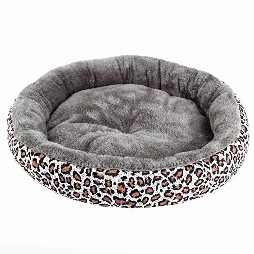 DOGKLDSF Camas Camas para Perros pequeños y medianos Perros cálidos de Invierno Perrera para Cachorros Sofá Cama para Gatos, Leopardo, como en la Imagen, 40X40X10CM