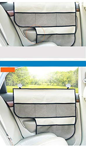 DOGKLDSF Oxford Dog Cat Car Door Windows Protector Mat Car Door Covers Dog Cat Scratch Guard Mat Pet Supplies,Beige,66x56cm