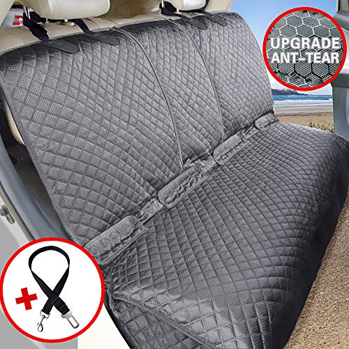 DOGKLDSF with Zipper Anti Scratch Pet Carrier Fixed Pet Supplies Protective Non Slip For Dog Car Mat Car Waterproof Dog Seat Cover,Black,143x128cm