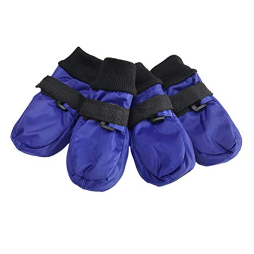 Donad Zapatos Impermeables Antideslizantes para Perros Bota para Mascotas cálidas Suela Suave Correa Ajustable Suministros para Mascotas Protector de Pata 4 Piezas/Lote