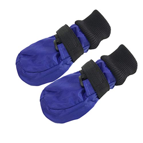 Donad Zapatos Impermeables Antideslizantes para Perros Bota para Mascotas cálidas Suela Suave Correa Ajustable Suministros para Mascotas Protector de Pata 4 Piezas/Lote