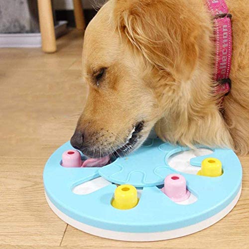 Dongbin Puzzle Perro Alimentador De Juguetes, Lenta Alimentador Tazón para El Perro, El Perro Juegos De Entrenamiento Alimentador con Antideslizante, Mejorar El Coeficiente Intelectual,Azul