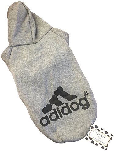 Ducomi Adidog - Sudadera con Capucha para Perros en Algodón Suave - Costuras Resistentes - Disponibles de XS a 8XL - Se envía Desde España (5XL, Gris)