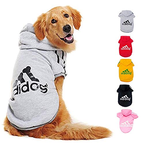 Ducomi Adidog - Sudadera con Capucha para Perros en Algodón Suave - Costuras Resistentes - Disponibles de XS a 8XL - Se envía Desde España (5XL, Gris)