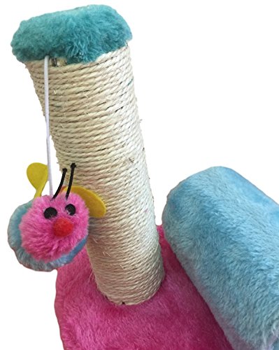 Ducomi® - Tom - Rascador de sisal natural para gatos con columna y abeja de peluche, 24 cm de altura