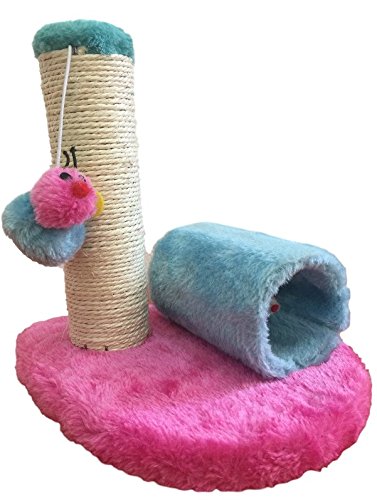 Ducomi® - Tom - Rascador de sisal natural para gatos con columna y abeja de peluche, 24 cm de altura