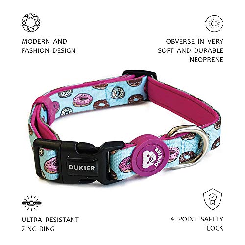 Dukier - Collar para Perro Ajustable y cómodo con Estampados Originales