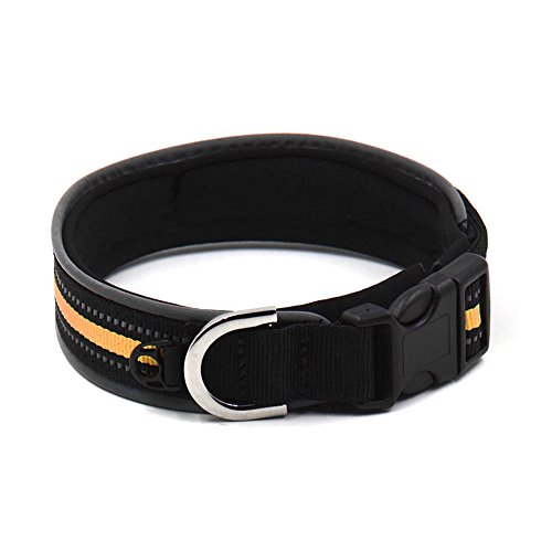 Dxlta Collar de Mascota con Tira Reflectante Nylon Ajustable para Mascotas Gato Perro Seguridad Nocturna