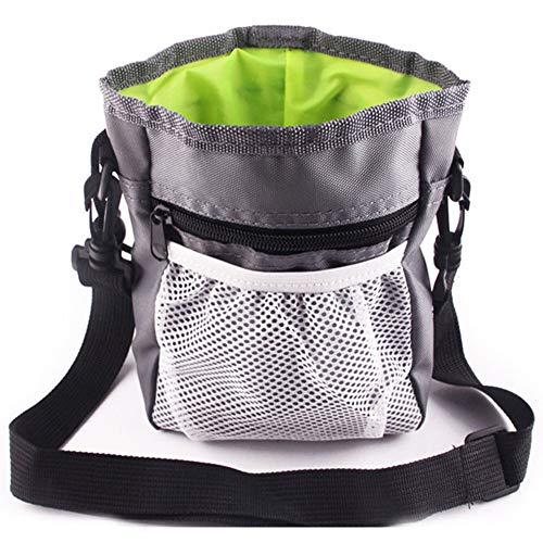 DYYTR 2 PC del Perro Casero De Habitaciones Tratar con La Bolsa del Entrenamiento del Perro USA para Tratar La Bolsa, Alimentos para Perros Y Llaves, Bolsa De Basura Viaje O El Uso Al Aire Libre,Gris