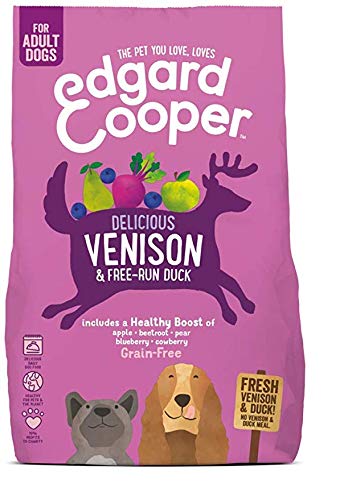 Edgard & Cooper pienso para Perros Adultos sin Cereales, Natural con Venado y Pato Frescos, 7kg. Comida Premium balanceada sin harinas de Carne ni Carnes sobreprocesadas, cocinada a Baja Temperatura