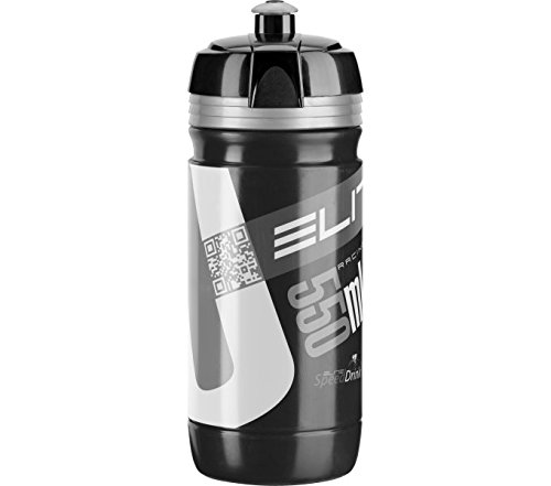 Elite Trinkflasche Corsa  Bidón, Unisex Adulto, Negro/Gris, 550 ml