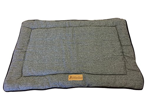 Ellie-Bo - Cama Reversible de Tweed y Piel sintética Negra para jaulas y jaulas de Perro de 36 Pulgadas