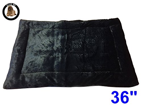 Ellie-Bo - Cama Reversible de Tweed y Piel sintética Negra para jaulas y jaulas de Perro de 36 Pulgadas