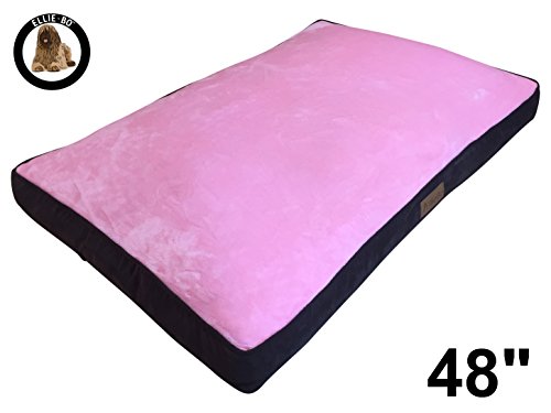 Ellie-Bo Carcasa Perro Cama de Repuesto Pana con Piel Sintética Topping, 48-Inch, 117 x 75 cm, 2 x -Large, Rosa/Marrón