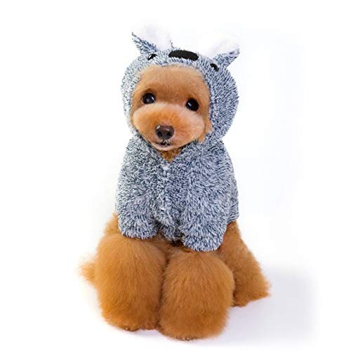 ERCZYO Ropa for Mascotas otoño e Invierno Nueva Ropa for Perros de Peluche Lindo Oso en ciernes Oso Perezoso (Color : Blue, Size : S)