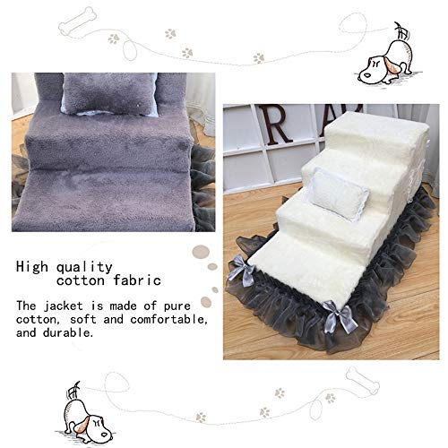 Escalera para Mascotas de Alta Densidad de esponjas para Mascotas Meng - Escalera para Mascotas de Cama Alta Antideslizante, Adecuada para Ancianos/Enfermos/lesionados/Cadera/Mascotas artrític